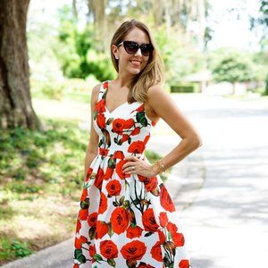 ModCloth Chi Chi London High Tea Red Rose Dress